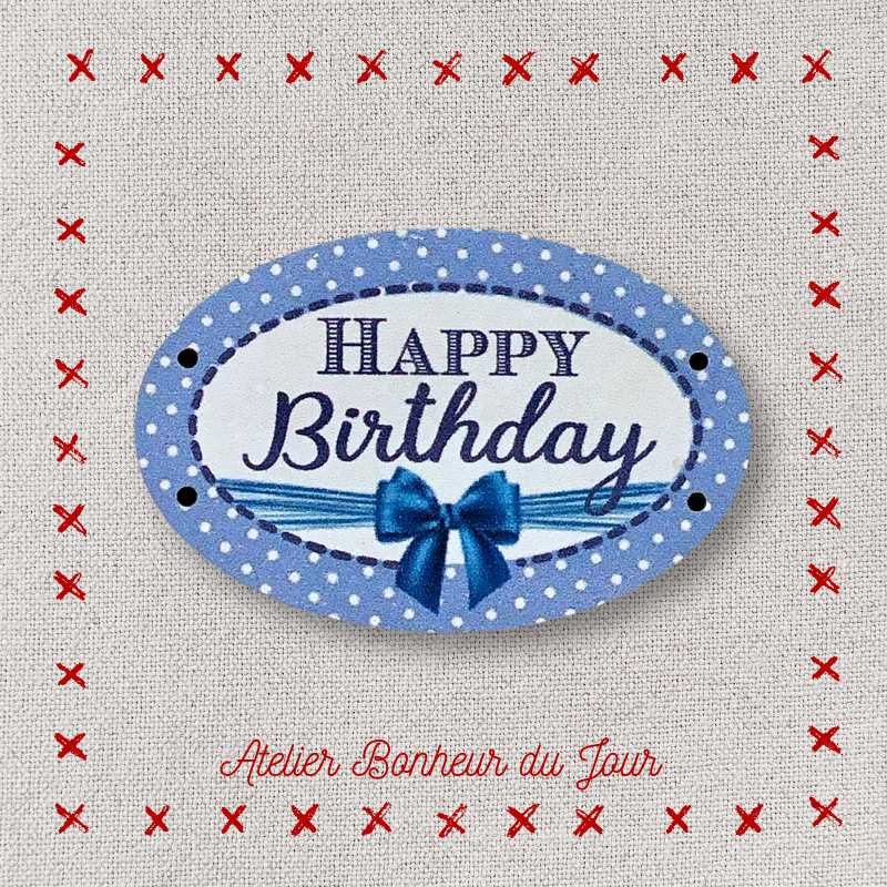 Petite plaque en bois "Happy birthday" Atelier Bonheur du Jour
