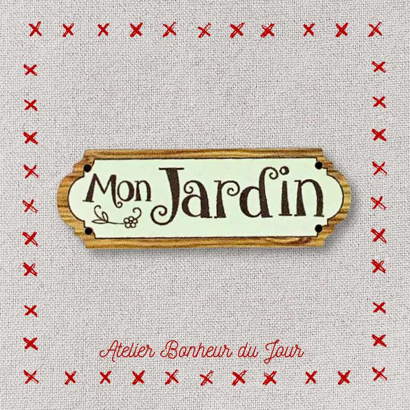 bouton décoratif en bois "Mon jardin" Atelier Bonheur du jour
