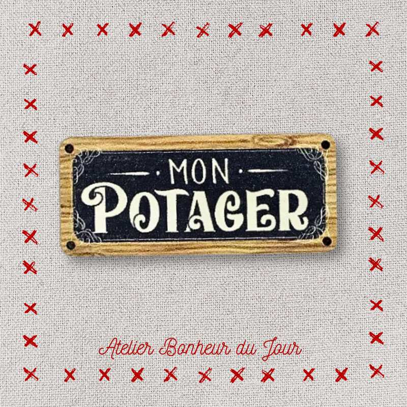 bouton décoratif en bois "Mon potager" Atelier Bonheur du jour