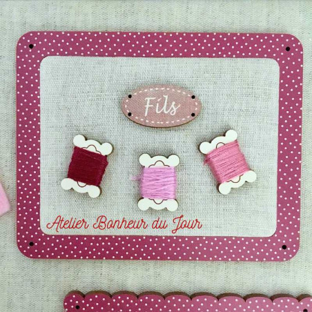 Polka dot frame "Slate purple" Atelier Bonheur du jour