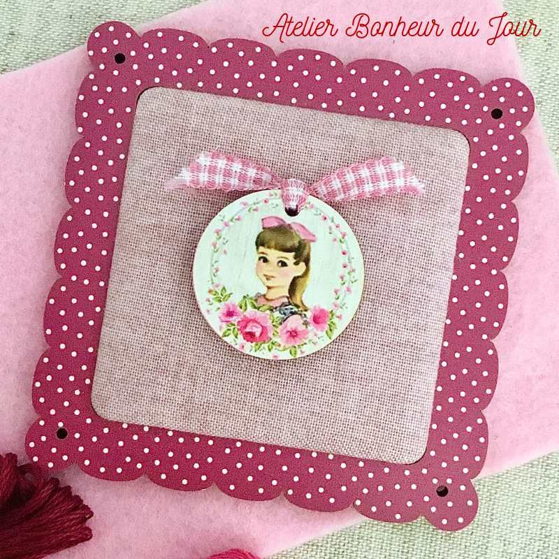 Polka dot frame "Square cloud purple" Atelier Bonheur du jour