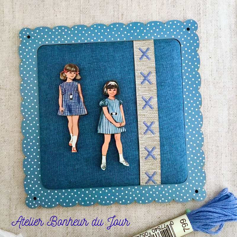 Cadre pois "Nuage carré bleu" ATELIER Bonheur du jour