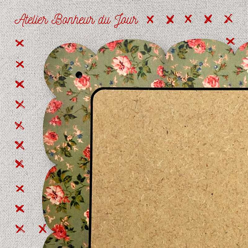 Floral cloud frame "Rectangle - old green background" Atelier Bonheur du Jour