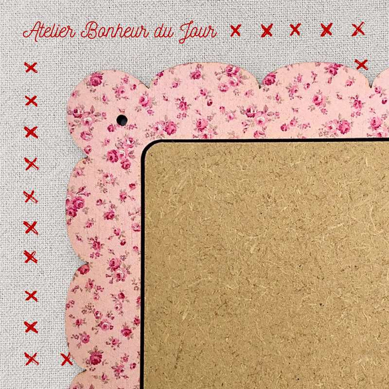 Floral cloud frame "Square - powder pink background" Atelier Bonheur du Jour