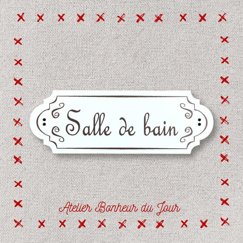 Decorative wooden button "Bathroom" Atelier bonheur du jour